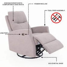 將圖片載入圖庫檢視器 Electric recliner chair with power USB port ,rocker with 275 degree swivel
