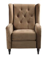 將圖片載入圖庫檢視器 Push-back recliner,tufted velvet reclining armchair
